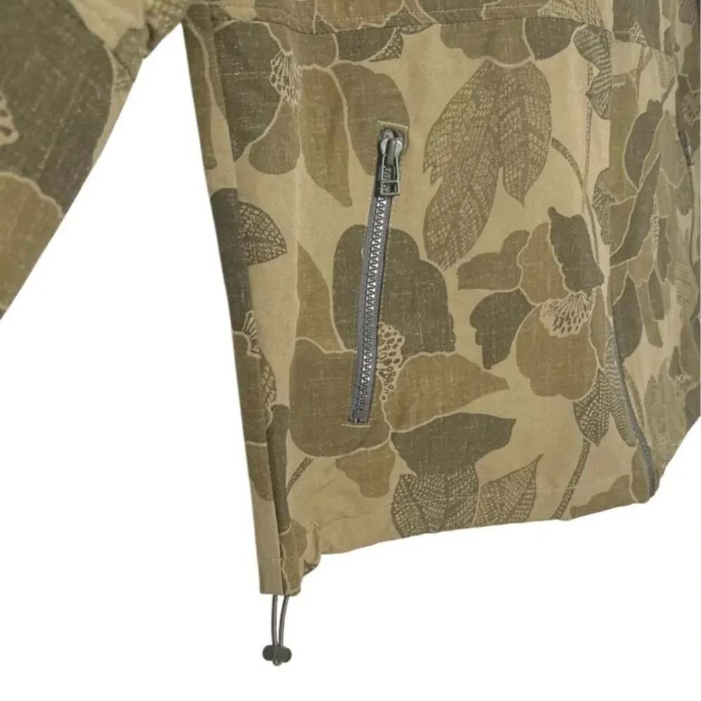 Sun + Stone Mens Camo Green Leaf Print Full Zip Hooded Windbreaker Size L NWT - Picture 14 of 14